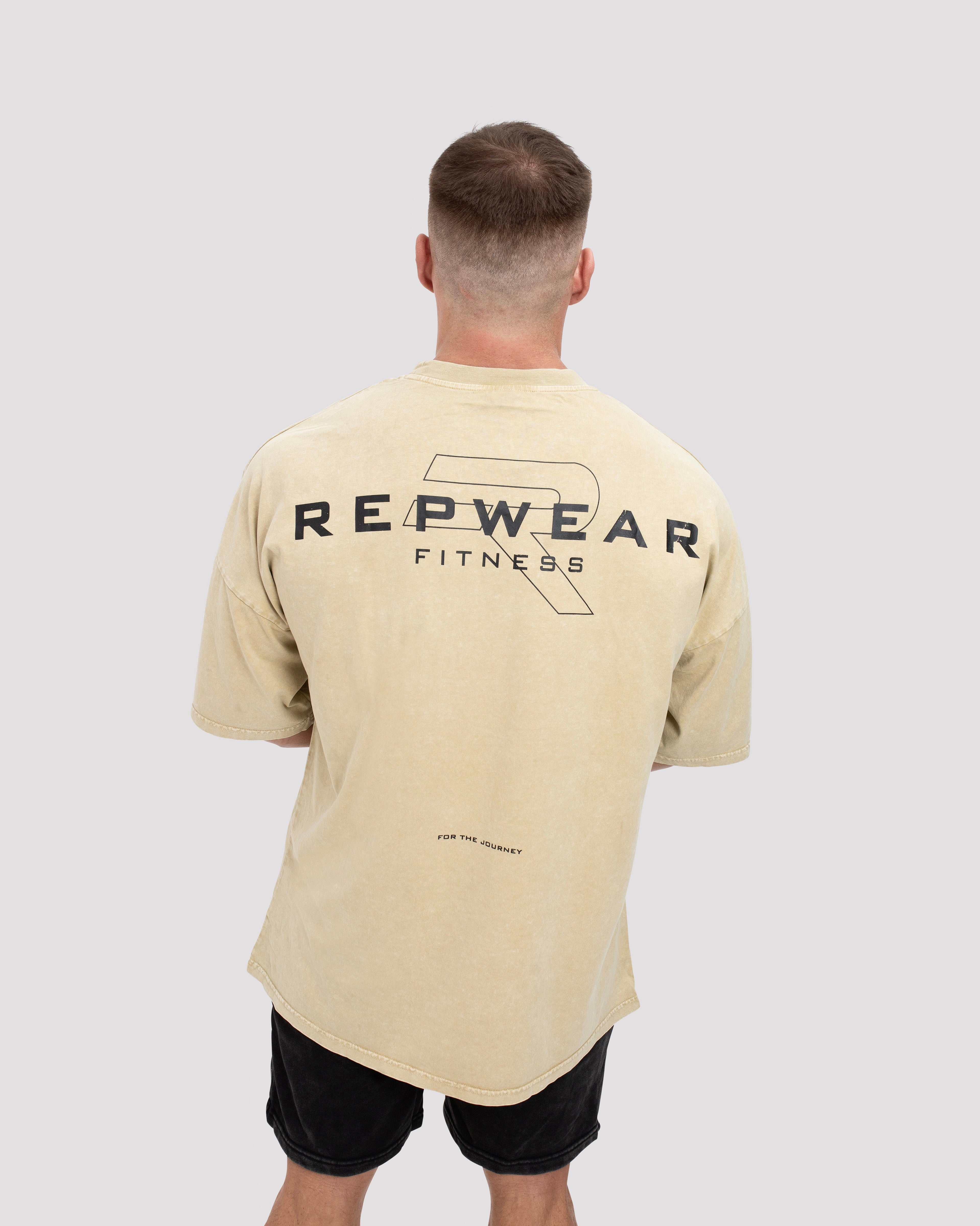 Repwear Fitness Oversized Acid Wash T-Shirt V2 Khaki