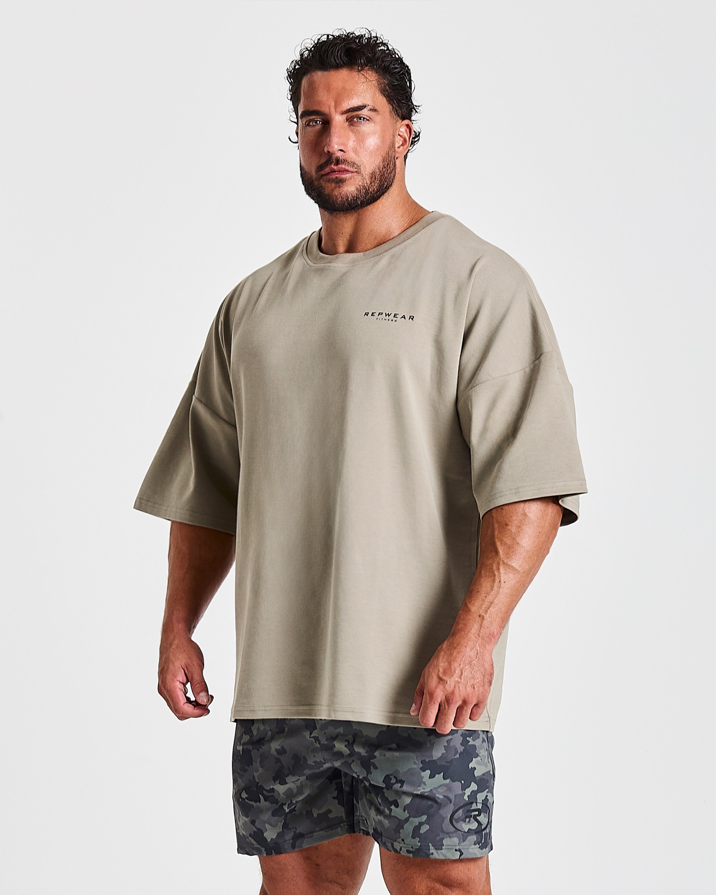 Repwear Fitness Signature V2 Oversized T-Shirt Khaki