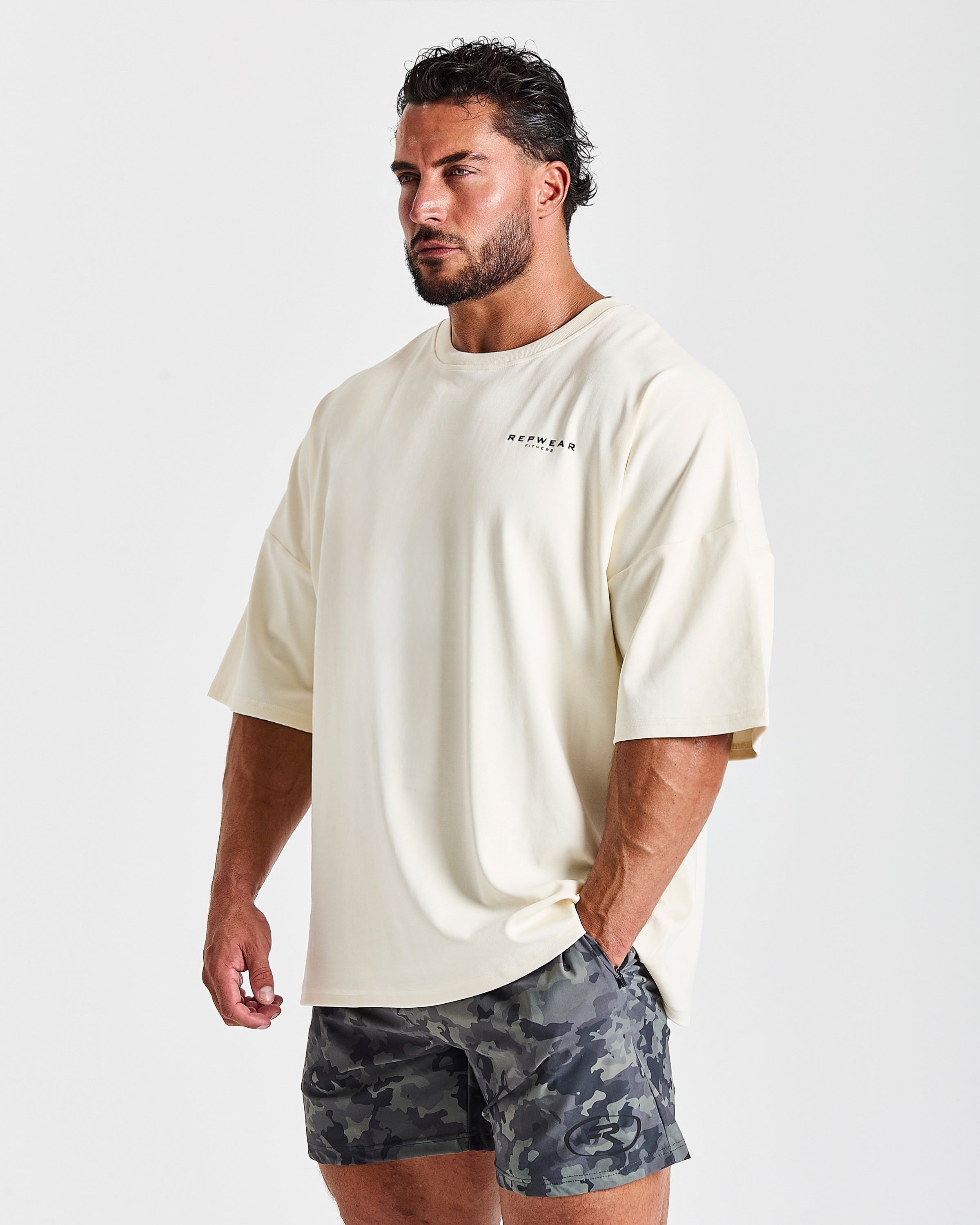 Repwear Fitness Signature V2 Oversized T-Shirt Cream