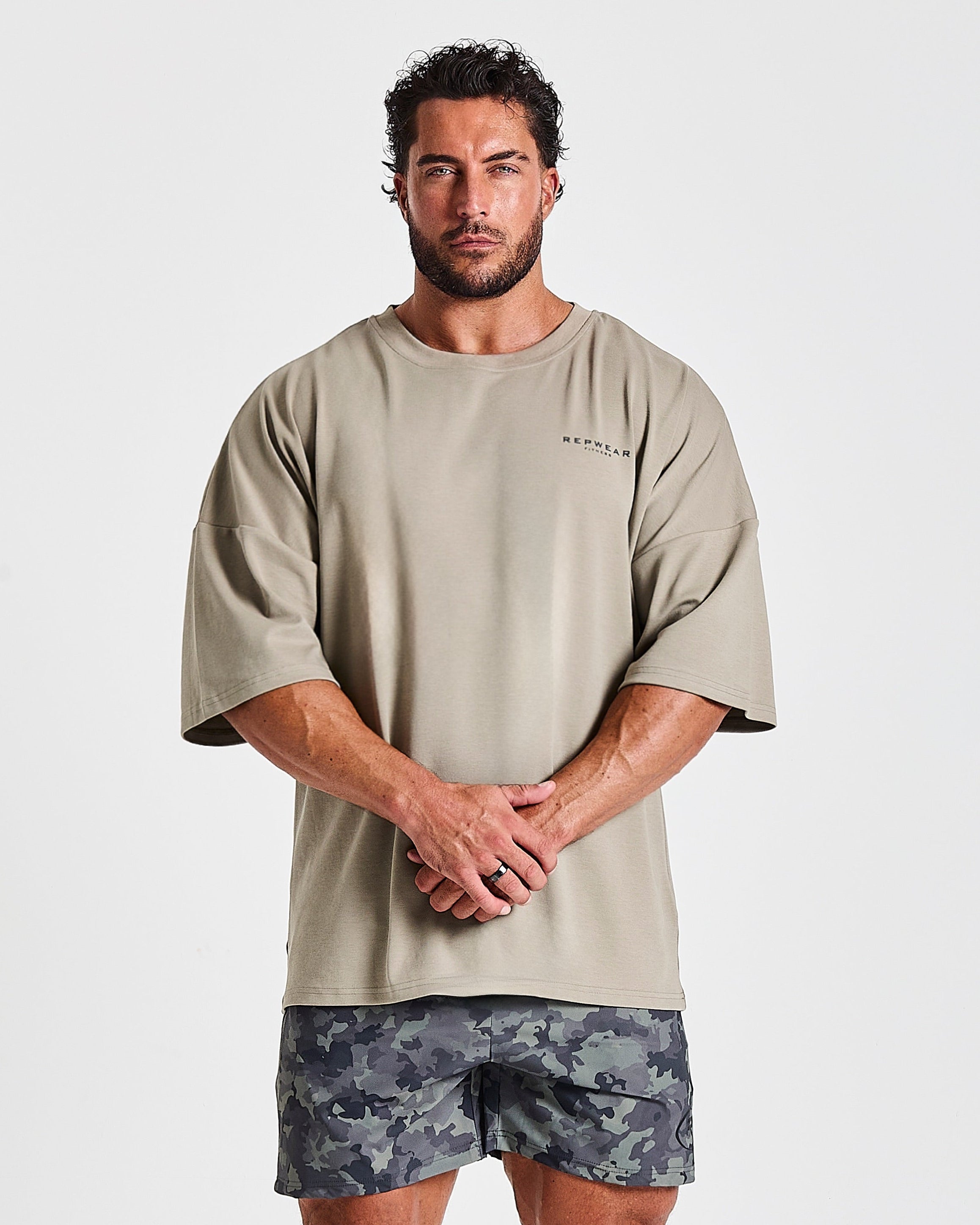 Repwear Fitness Signature V2 Oversized T-Shirt Khaki