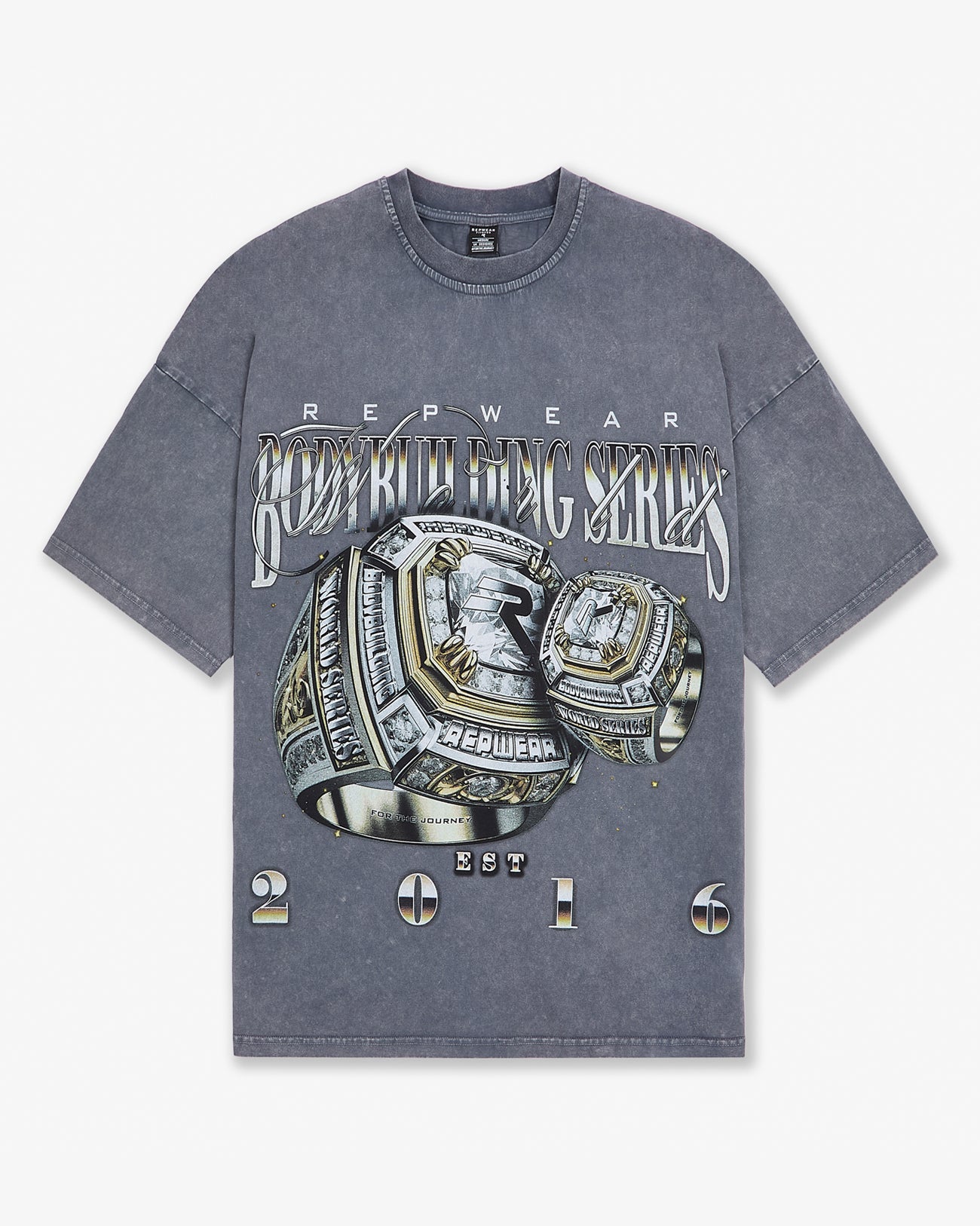 Repwear Fitness World Bodybuilding Series Oversized T-Shirt Grey