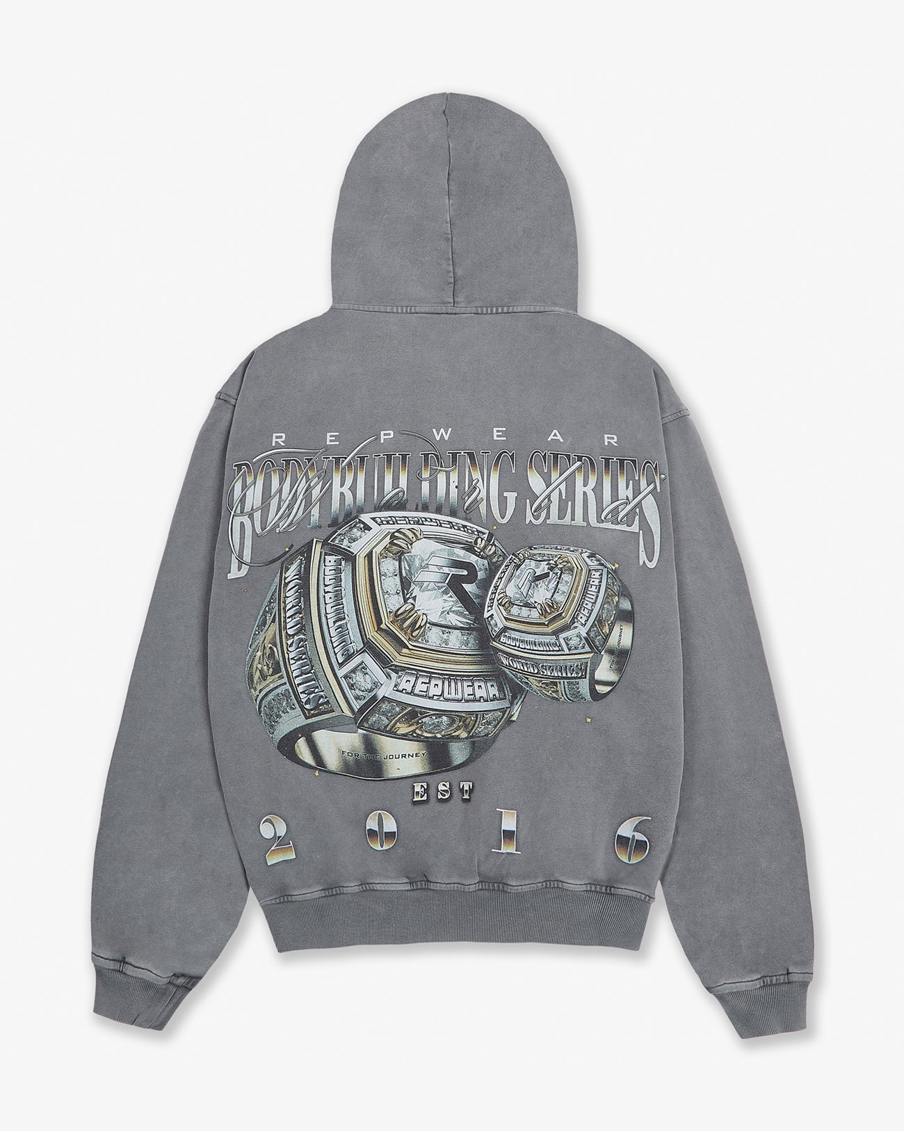 Repwear Fitness World Bodybuilding Series Zip Hoodie Grey
