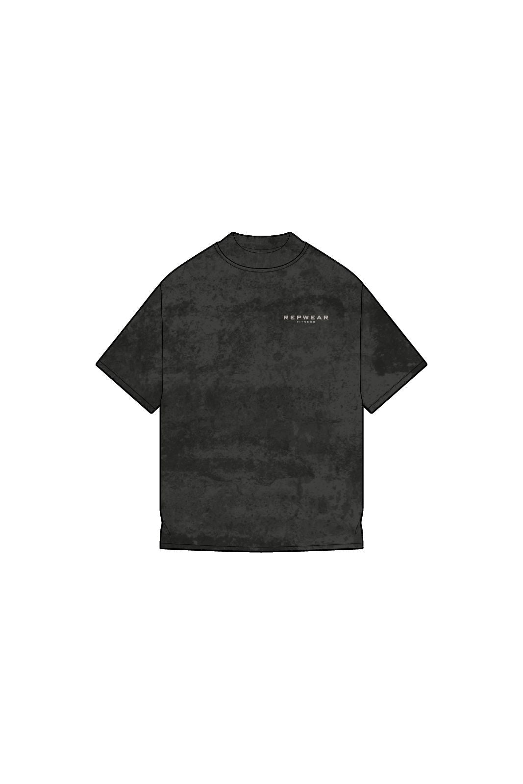 Repwear Fitness Oversized Acid Wash T-Shirt V2 Black/white