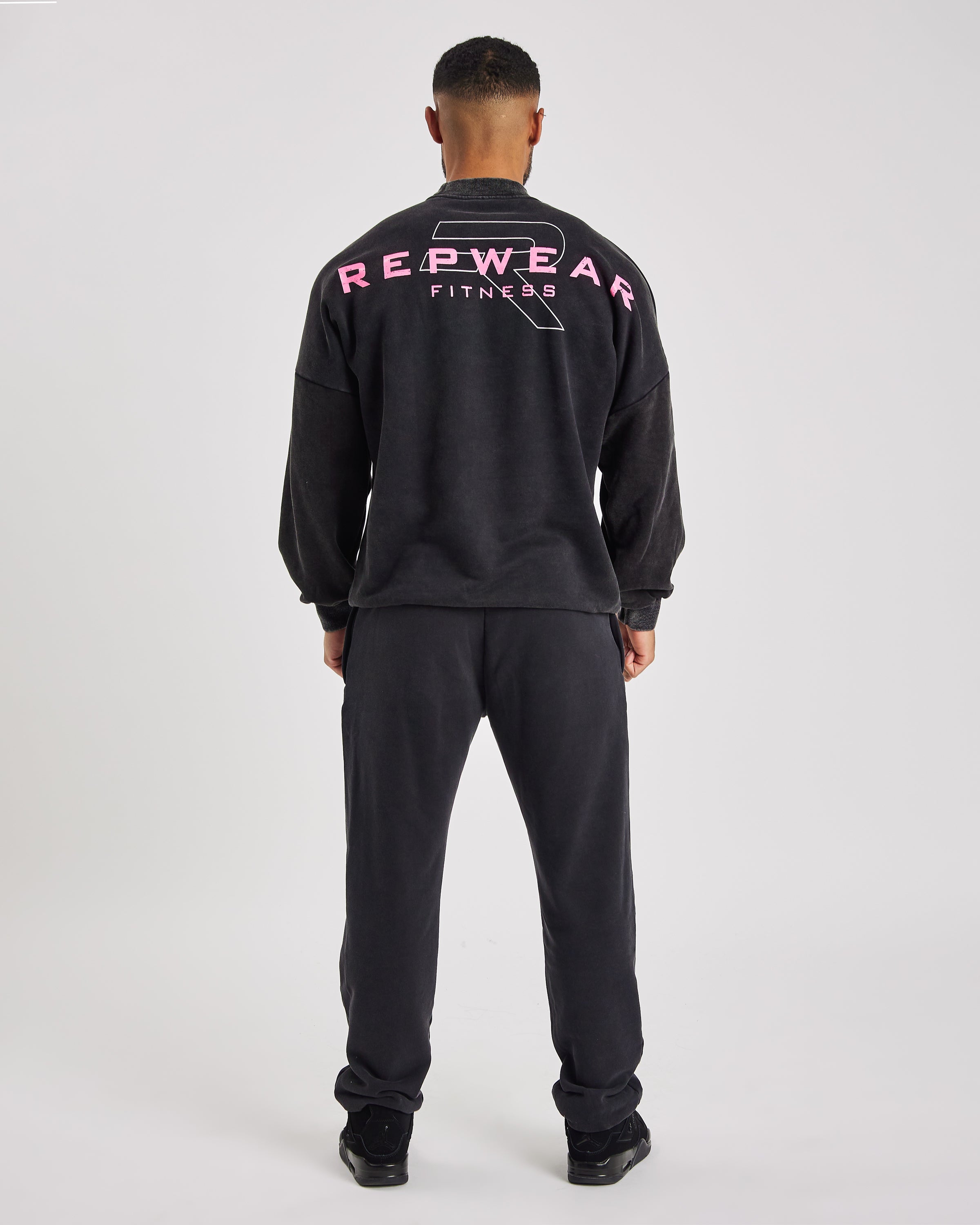 Repwear Fitness Oversized AcidWash Joggers Black