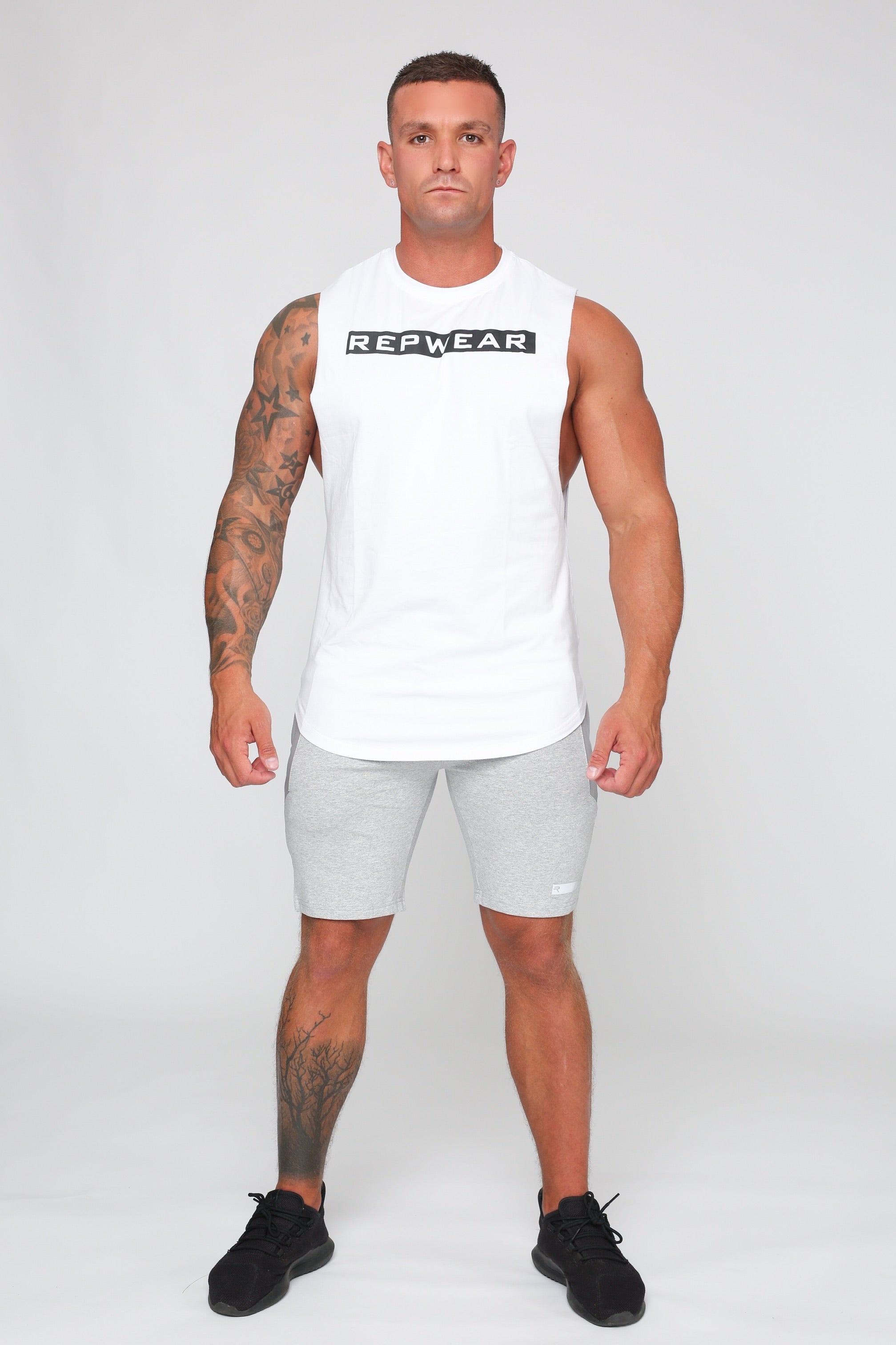 Repwear Fitness Signature Sleeveless T-Shirt White - Repwear Fitness