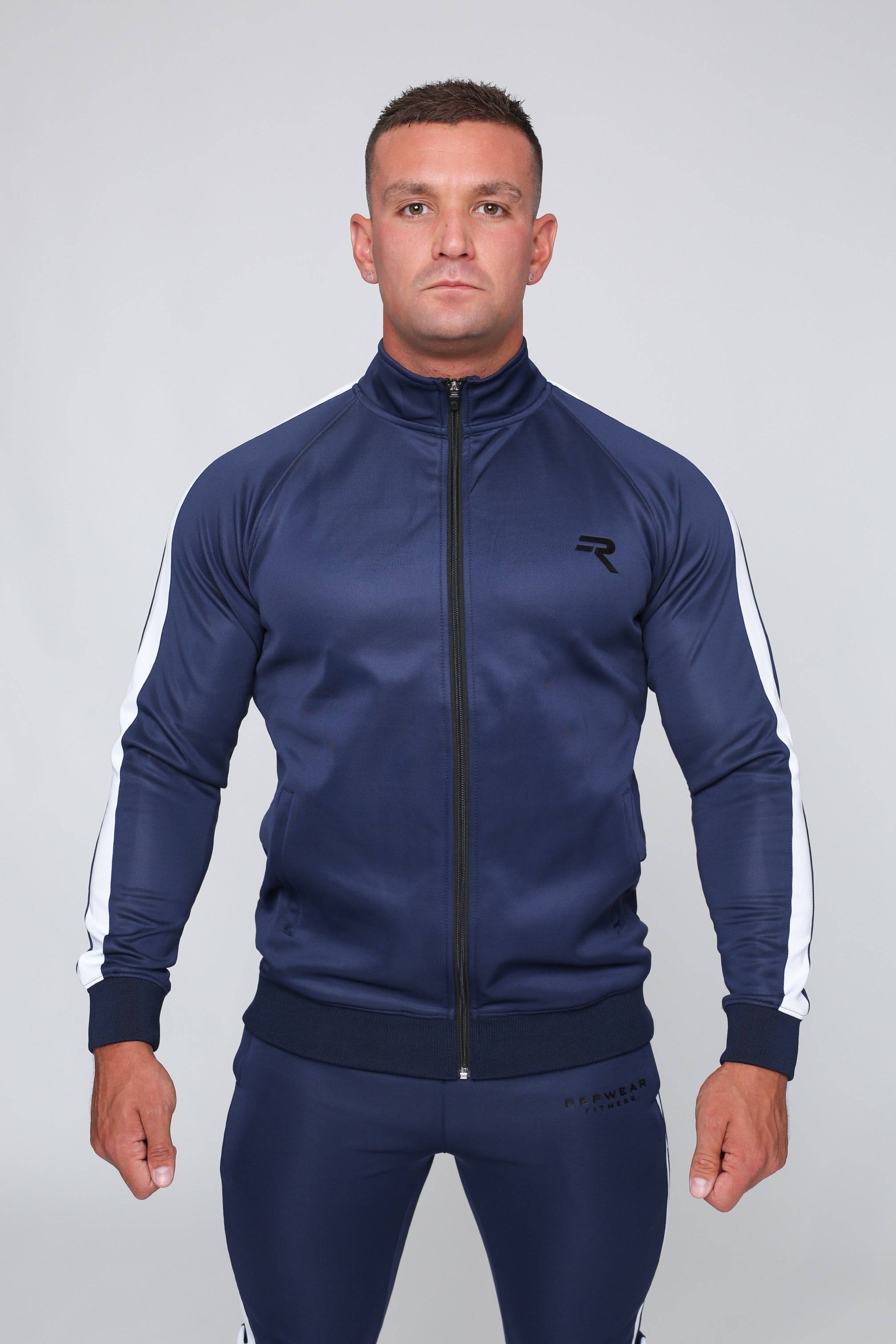 Repwear Fitness Original Poly Tracksuit Jacket Navy Blue