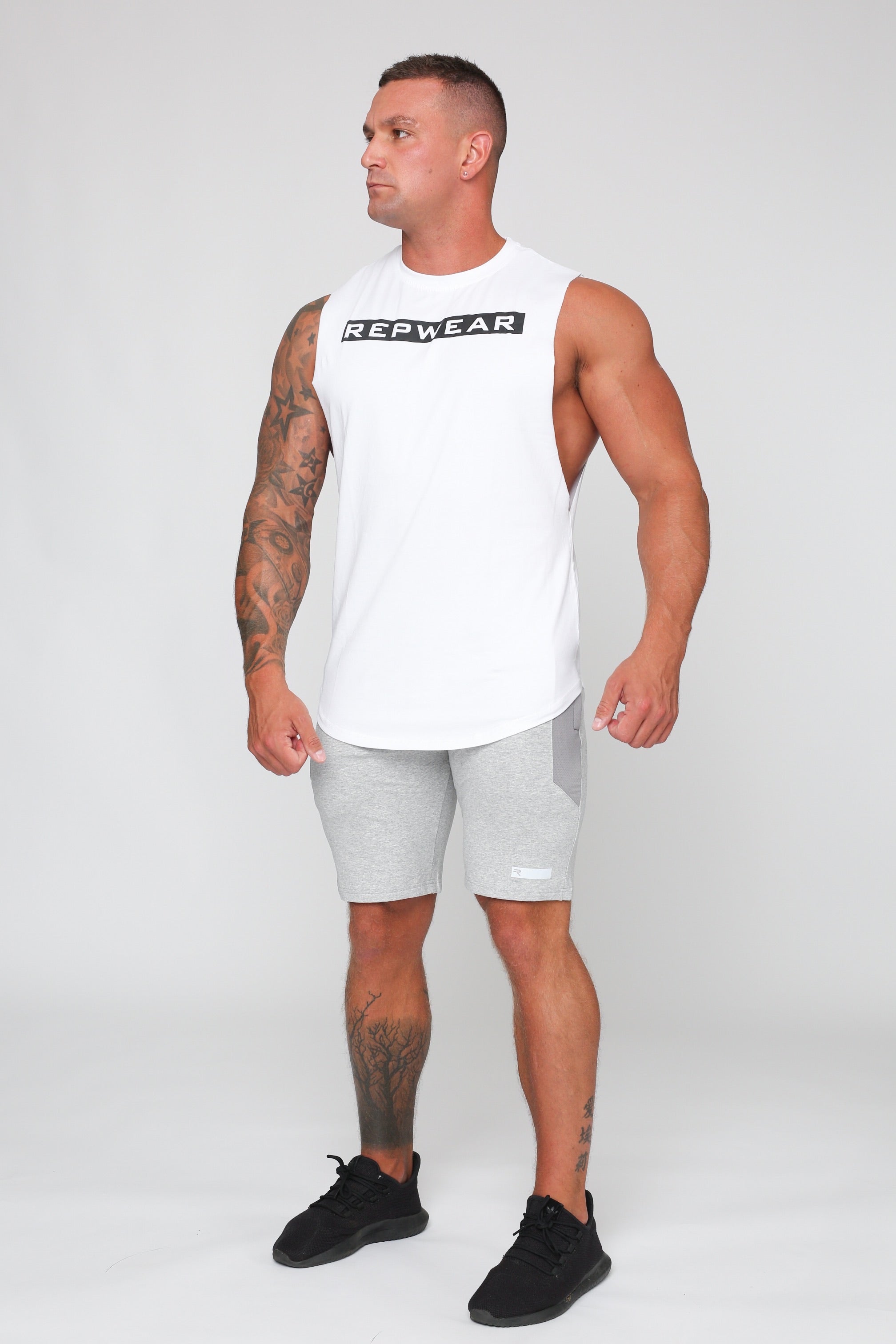 Repwear Fitness Signature Sleeveless T-Shirt White - Repwear Fitness