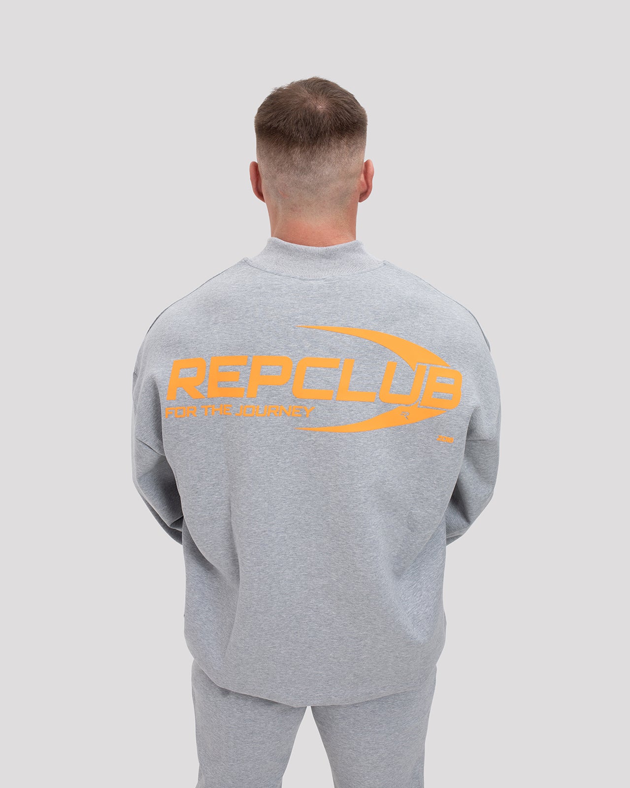 Repwear Fitness RepClub 3/4 Zip Jumper Grey/Orange