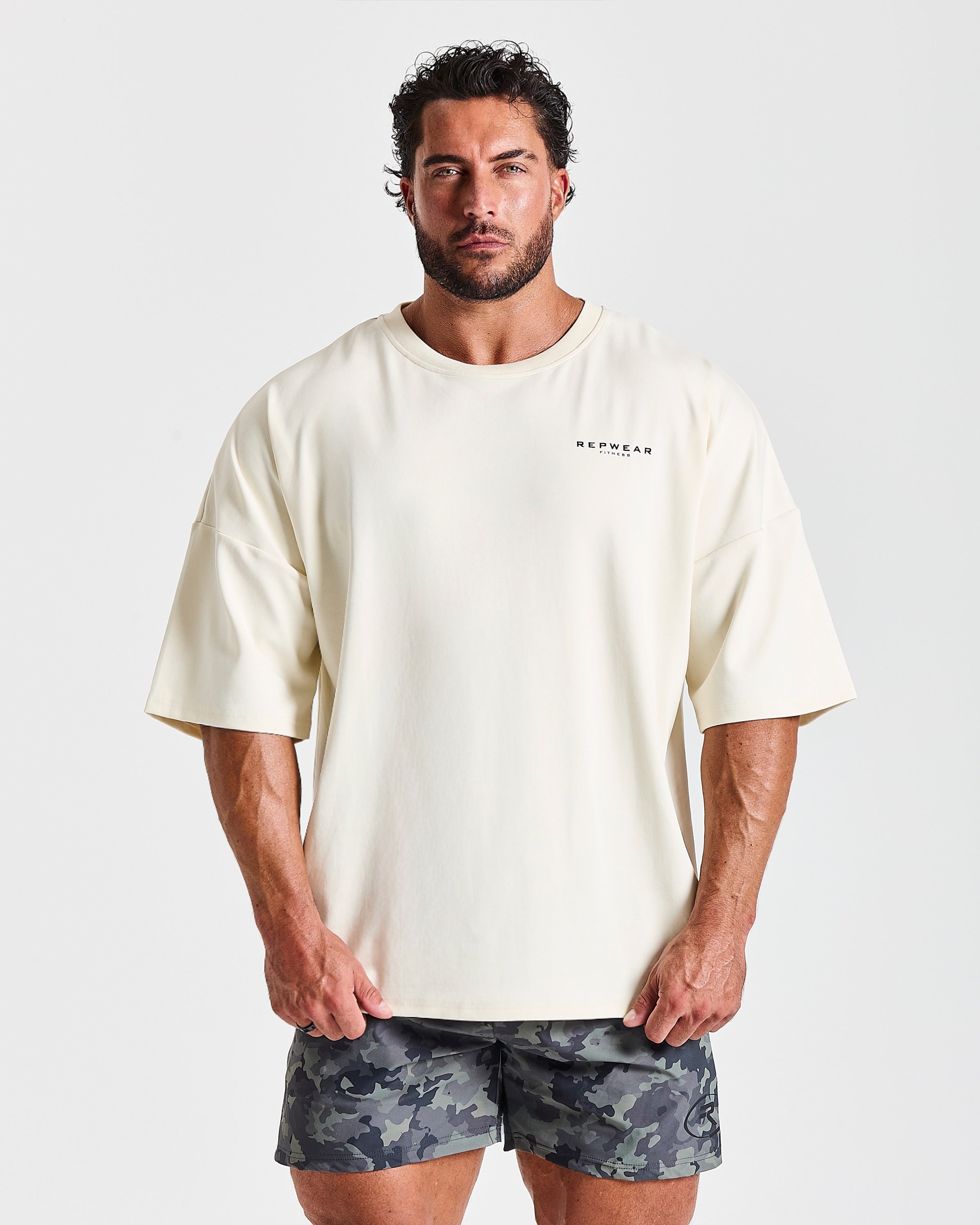 Repwear Fitness Signature V2 Oversized T-Shirt Cream