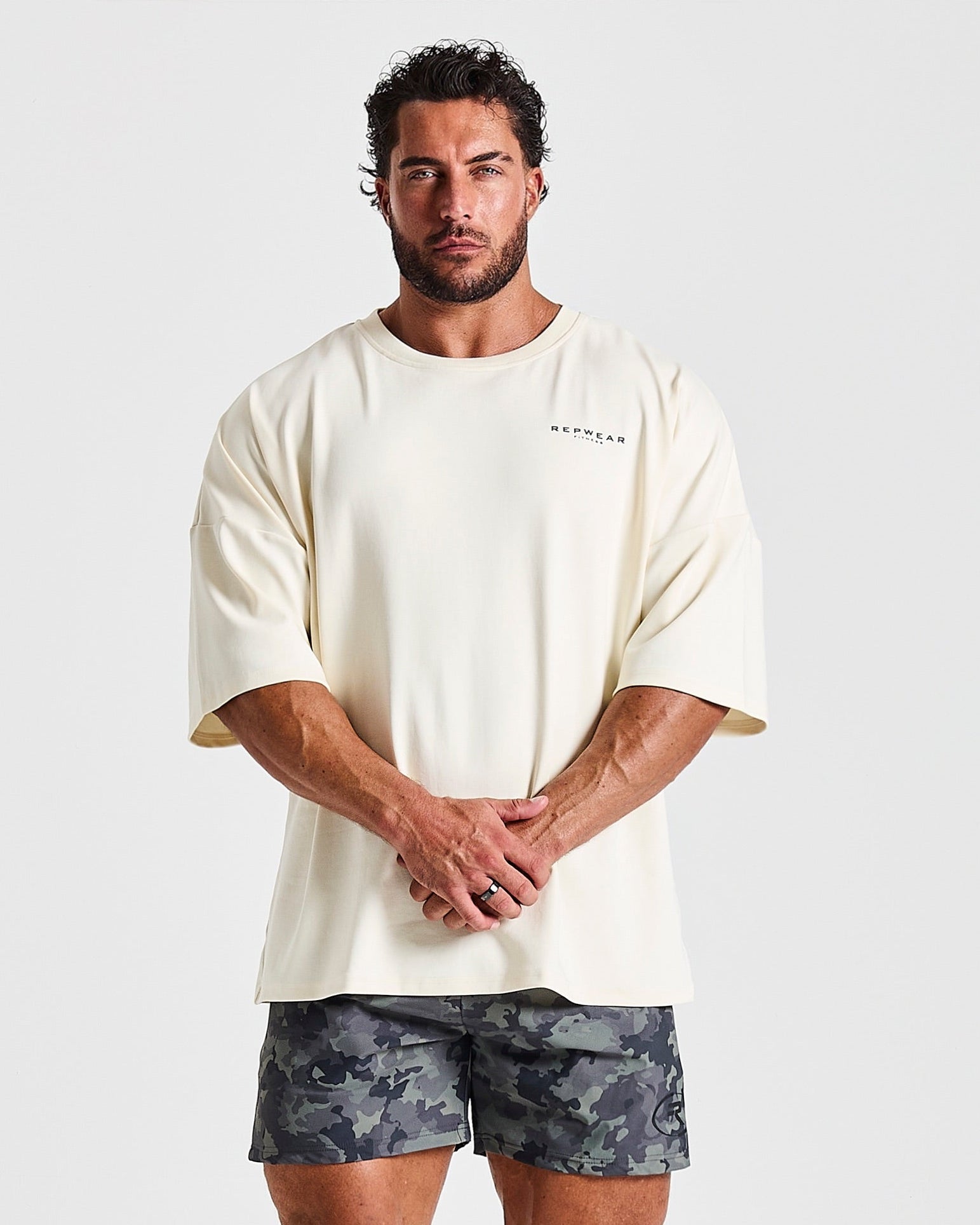 Repwear Fitness Signature V2 Oversized T-Shirt Cream