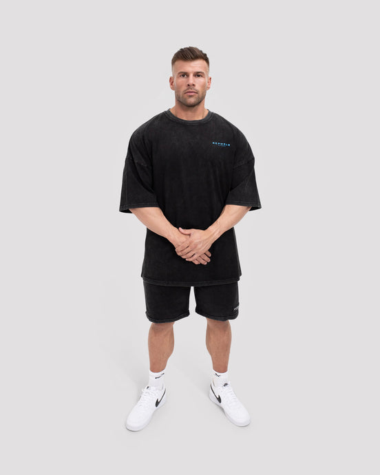 Repwear Fitness Oversized Acid Wash T-Shirt V2 Black/Blue