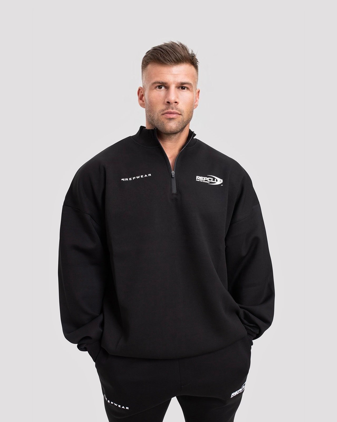 Repwear Fitness RepClub 3/4 Zip Jumper Black