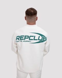 Repwear Fitness RepClub 3/4 Zip Jumper White/Asparagus