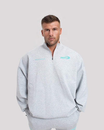 Repwear Fitness RepClub 3/4 Zip Jumper Grey/Teal