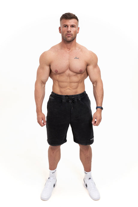 Repwear Fitness Acid Wash Shorts Black