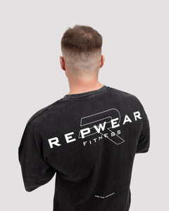 Repwear Fitness Oversized Acid Wash T-Shirt V2 Black/white