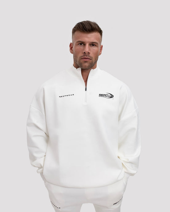 Repwear Fitness RepClub 3/4 Zip Jumper White/Black