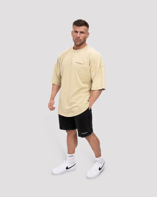 Repwear Fitness Oversized Acid Wash T-Shirt V2 Khaki