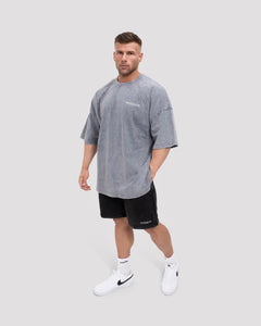 Repwear Fitness Oversized Acid Wash T-Shirt V2 Grey/Pink