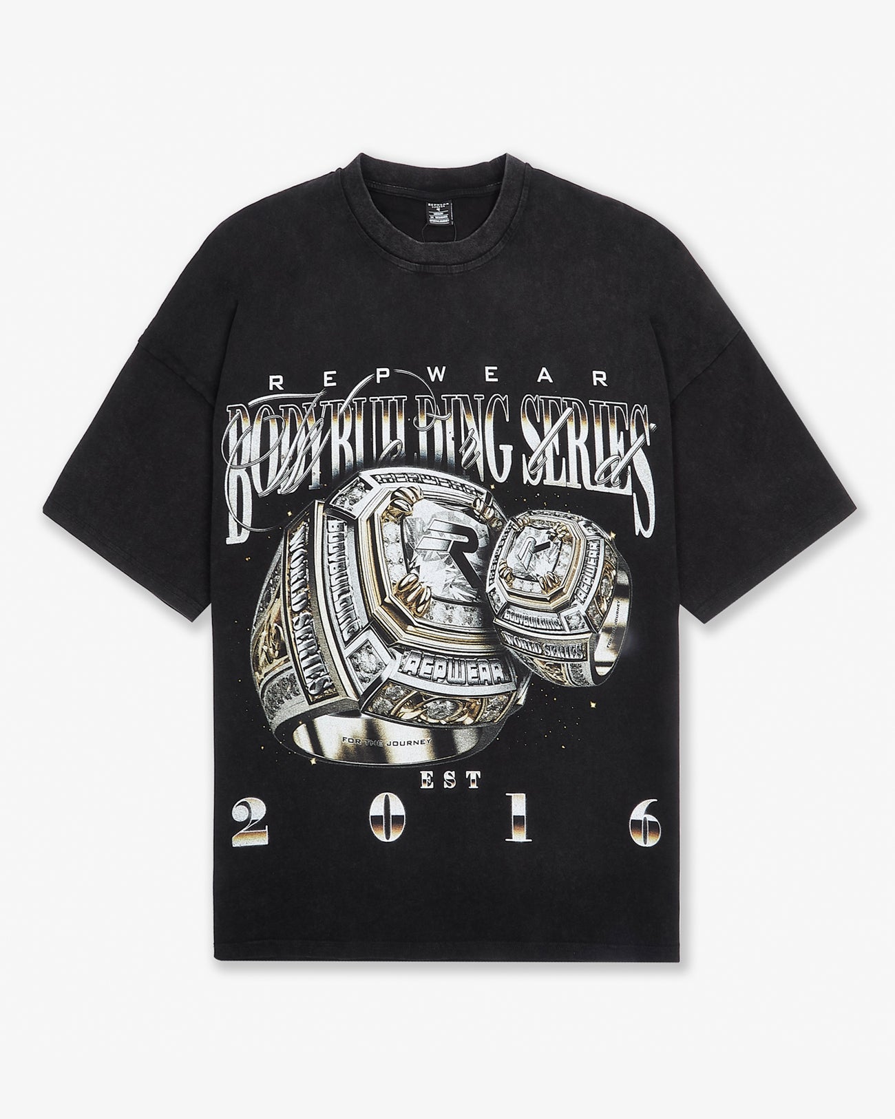 Repwear Fitness World Bodybuilding Series Oversized T-Shirt Black
