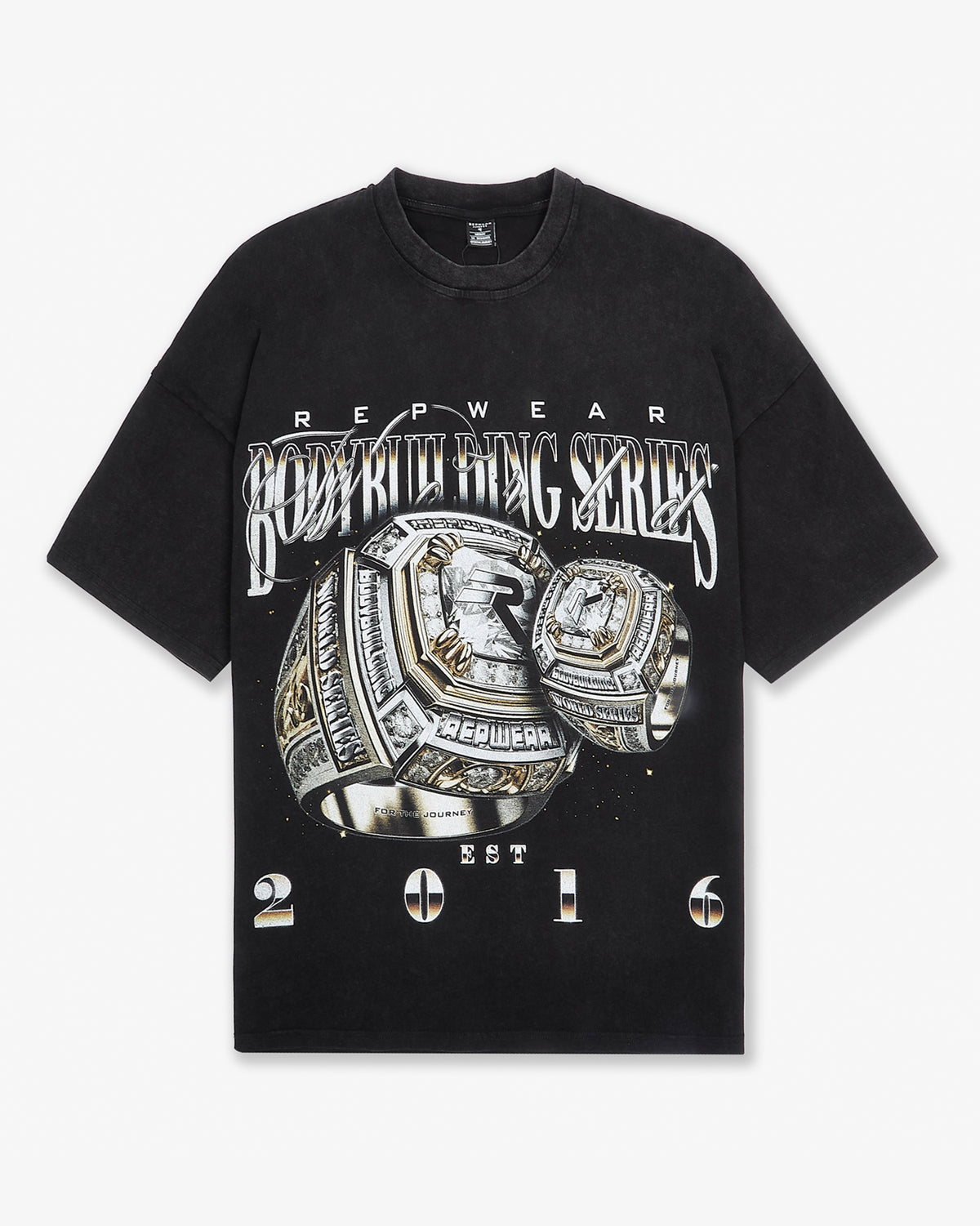 Repwear Fitness World Bodybuilding Series Oversized T-Shirt Black