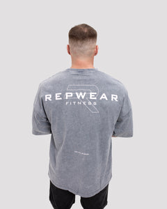 Repwear Fitness Oversized Acid Wash T-Shirt V2 Grey/Pink