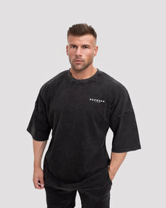 Repwear Fitness Oversized Acid Wash T-Shirt V2 Black/white