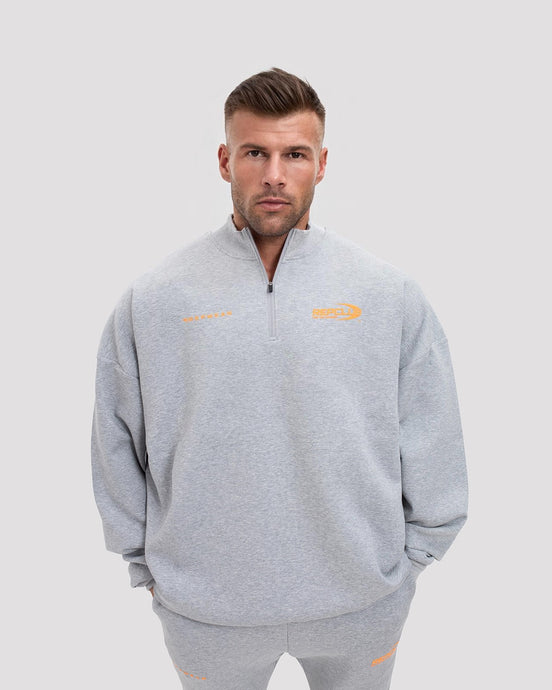Repwear Fitness RepClub 3/4 Zip Jumper Grey/Orange