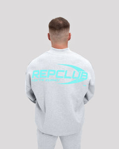 Repwear Fitness RepClub 3/4 Zip Jumper Grey/Teal