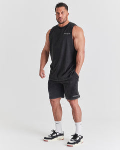 Repwear Fitness Acid Wash Sleeveless T-Shirt Black/white