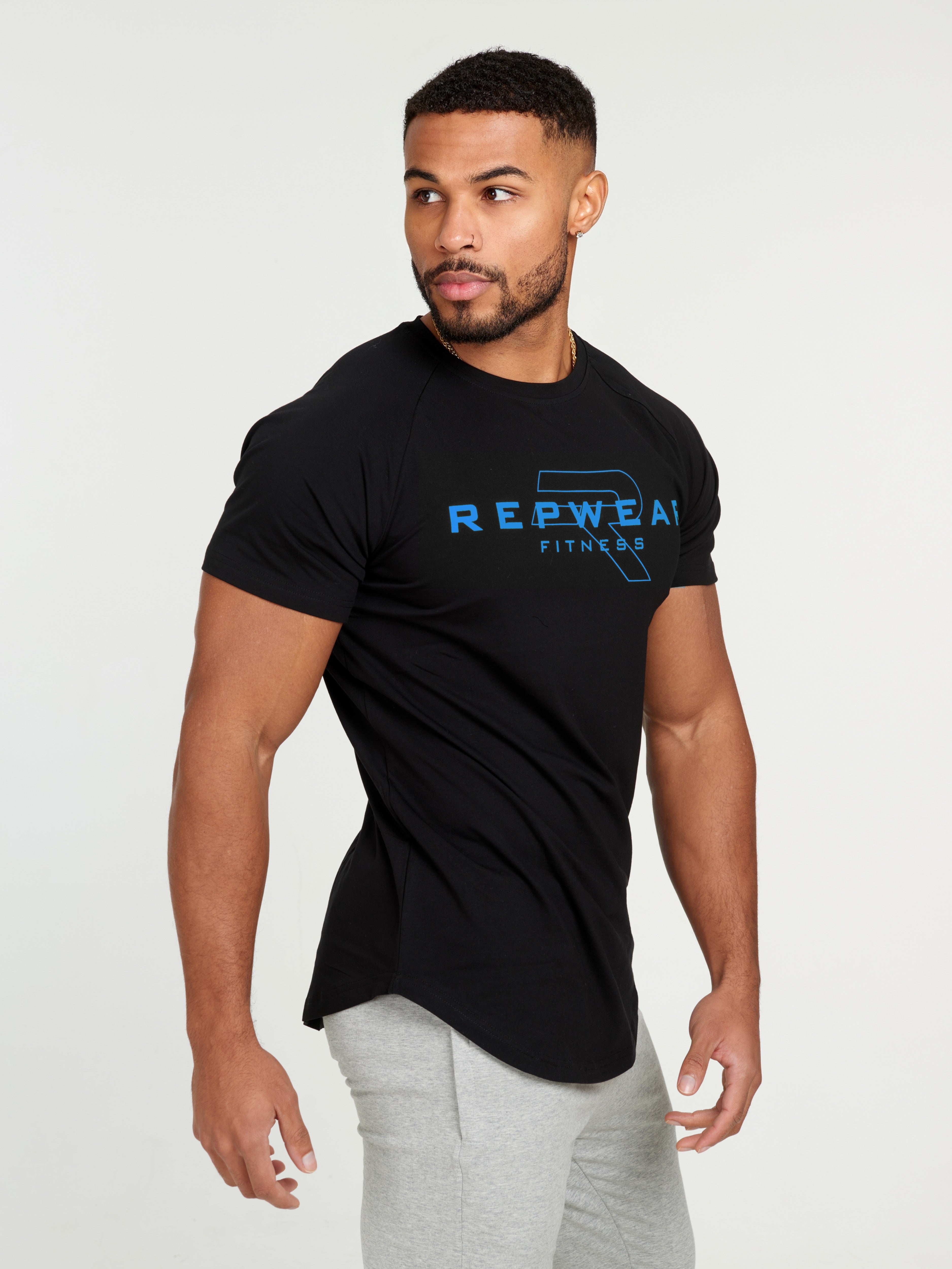 Repwear Fitness Signature V3 TShirt Black/Blue - Repwear Fitness