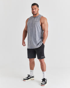 Repwear Fitness Acid Wash Sleeveless T-Shirt Grey/Black