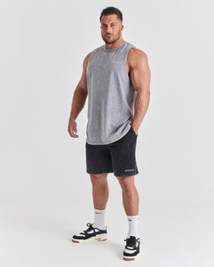 Repwear Fitness Acid Wash Sleeveless T-Shirt Grey/Pink