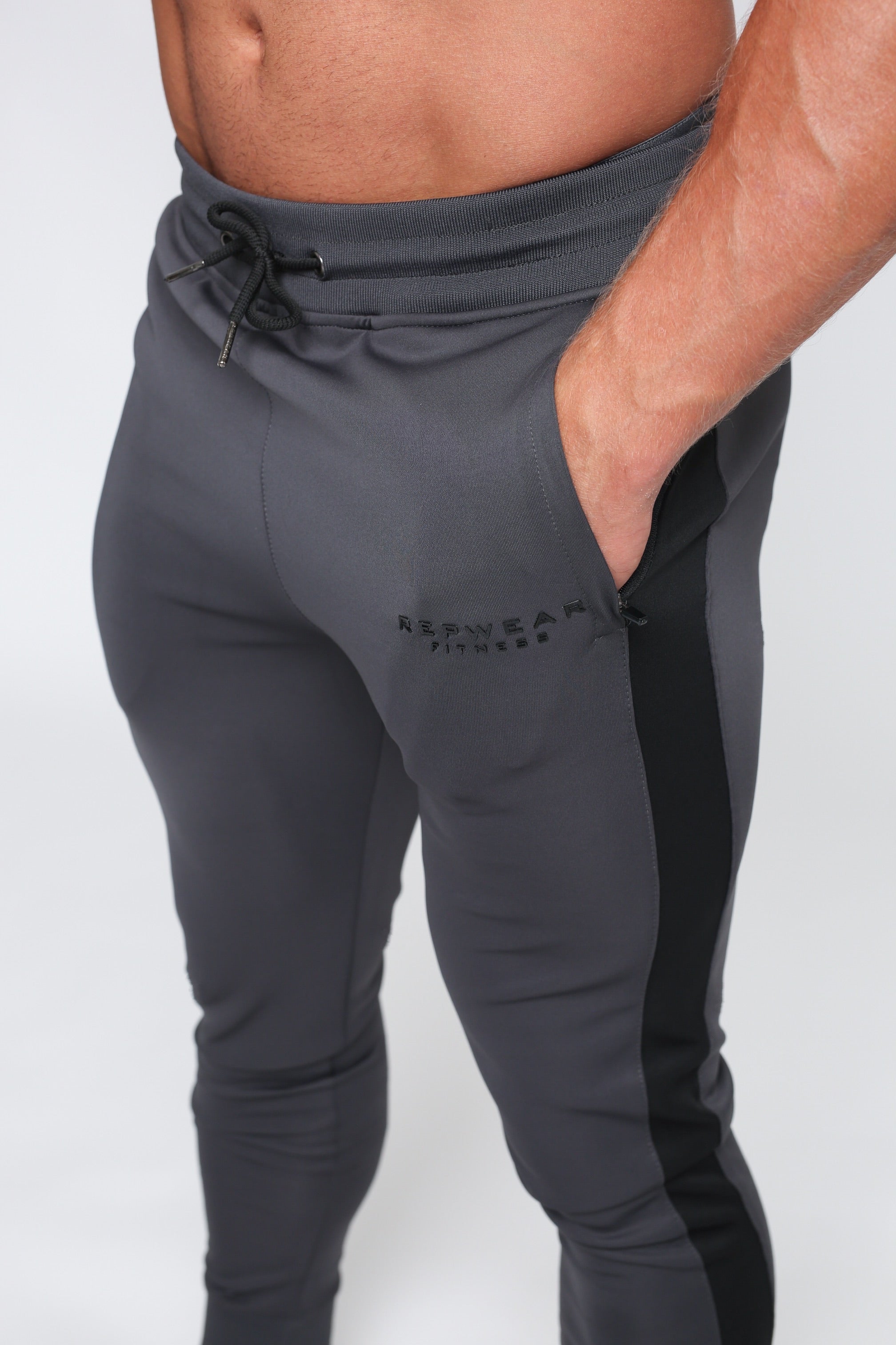 Repwear Fitness Original Poly Tracksuit Bottoms Grey