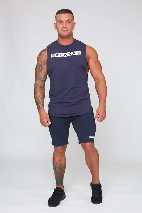 Repwear Fitness Signature Sleeveless T-Shirt Navy Blue