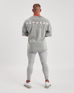 Repwear Fitness Oversized Acid Wash T-Shirt Grey