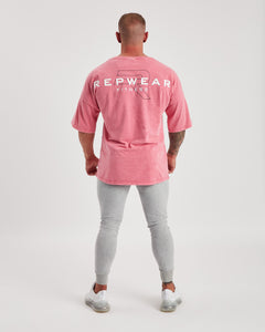 Repwear Fitness Oversized Acid Wash T-Shirt Pink