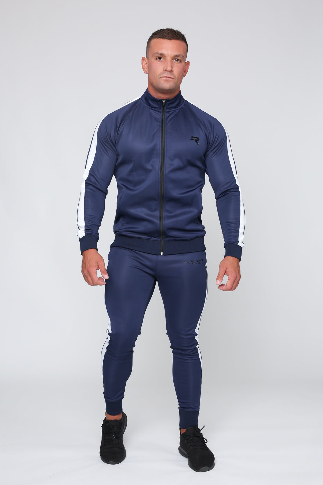 Repwear Fitness Original Poly Tracksuit Jacket Navy Blue