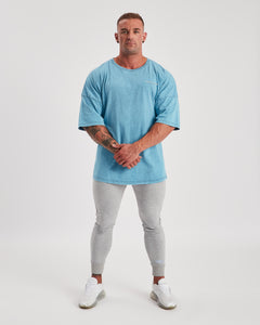 Repwear Fitness Oversized Acid Wash T-Shirt Blue