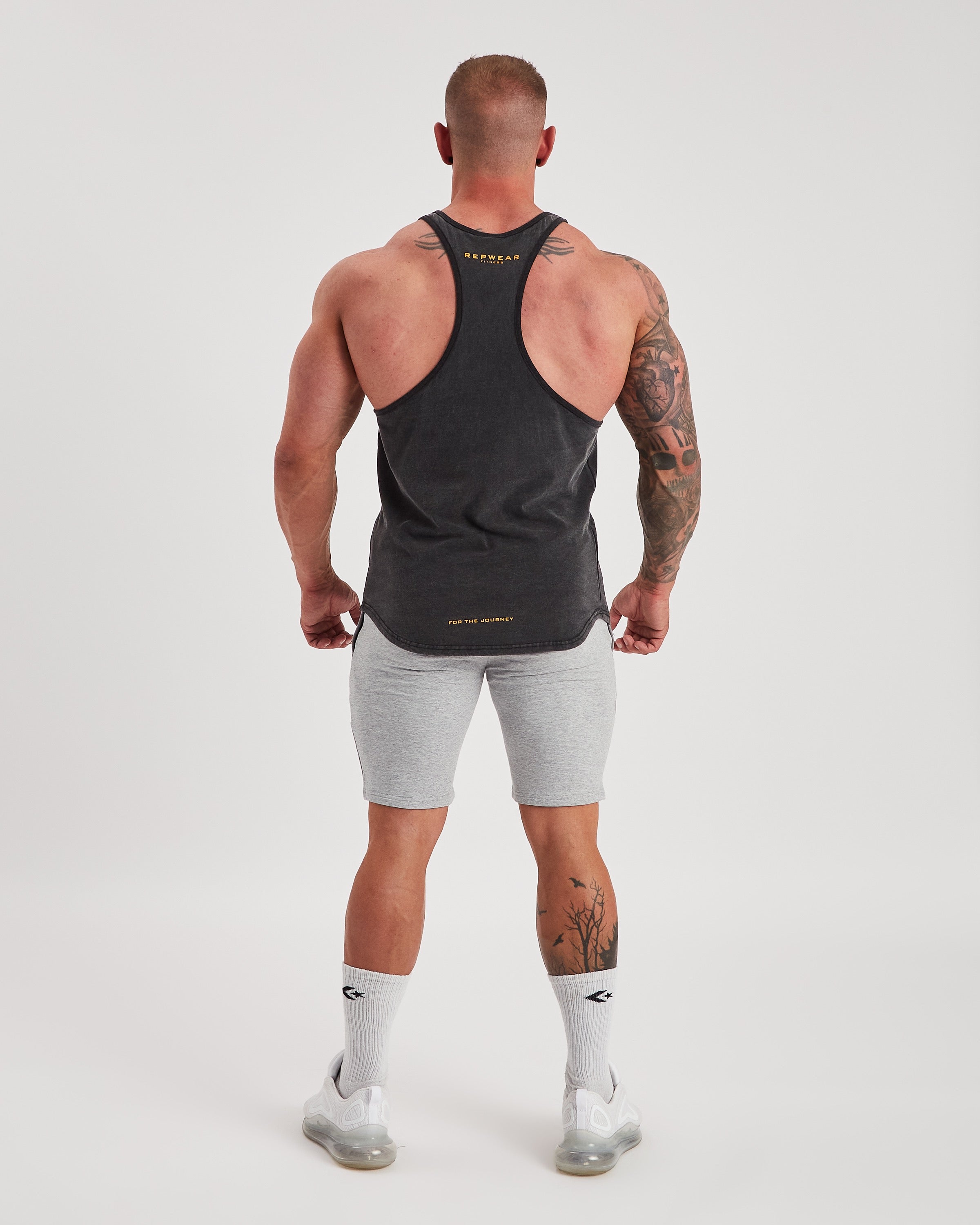 Repwear Fitness Acid Wash Stringer Black/Orange