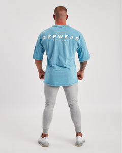 Repwear Fitness Oversized Acid Wash T-Shirt Blue